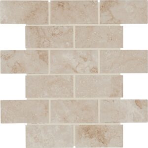2" x 4" Esta Villa Garden White Mosaic Tile Rectangle Brick Joint Matte