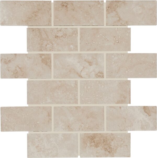 2" x 4" Esta Villa Garden White Mosaic Tile Rectangle Brick Joint Matte