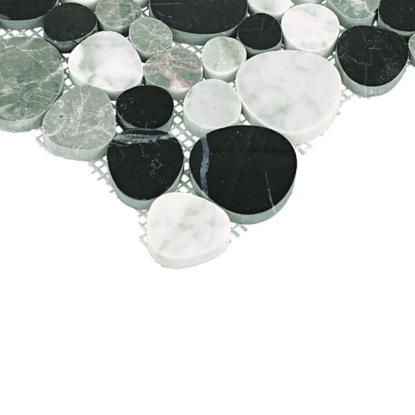12" x 12" Fashion Accent Pebbles Black Mosaic Natural Stone Tile Square Pebble Mix - Image 4