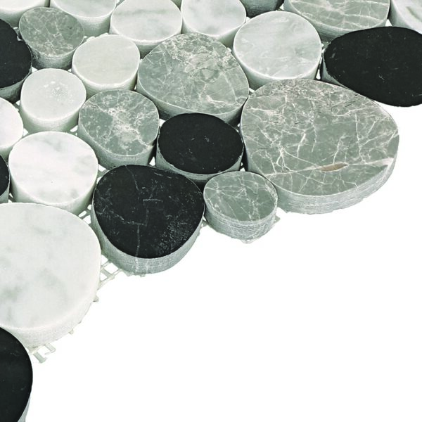 12" x 12" Fashion Accent Pebbles Black Mosaic Natural Stone Tile Square Pebble Mix - Image 5