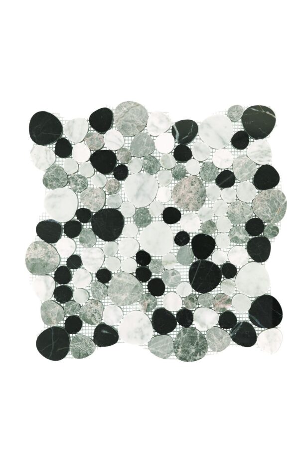 12" x 12" Fashion Accent Pebbles Black Mosaic Natural Stone Tile Square Pebble Mix - Image 6