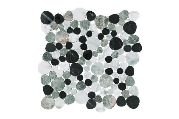 12" x 12" Fashion Accent Pebbles Black Mosaic Natural Stone Tile Square Pebble Mix - Image 7