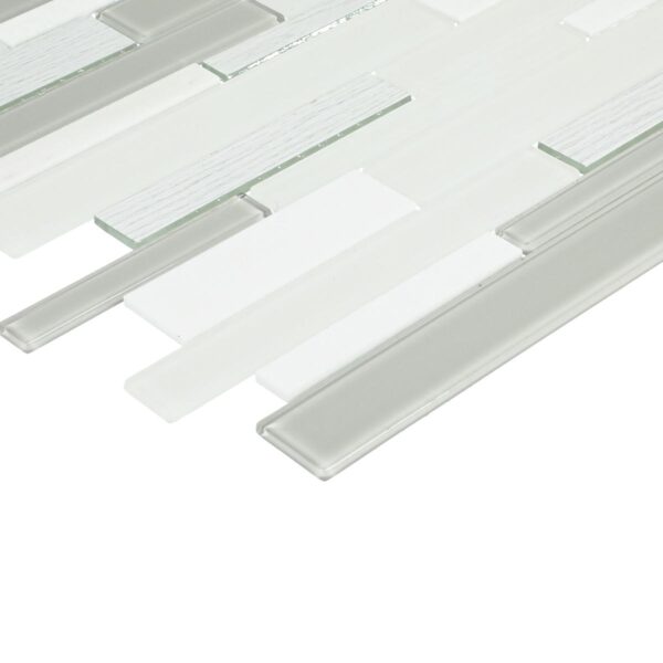 12" x 14" Idyllic Blends Tranquil Snow Mosaic Tile Rectangle Random Linear Mixed - Image 3