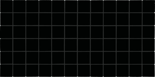 2" x 2" Color Wheel Mosaic Black Mosaic Tile Rectangle Straight Joint Glossy