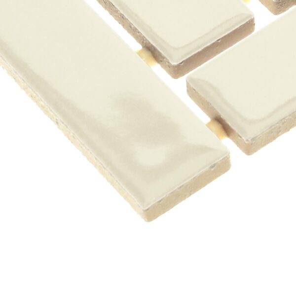 1" x 3" Color Wheel Mosaic Biscuit Mosaic Tile Rectangle Herringbone Glossy - Image 6