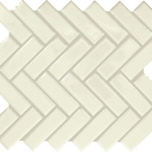 1" x 3" Color Wheel Mosaic Biscuit Mosaic Tile Rectangle Herringbone Glossy