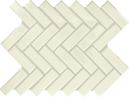 1" x 3" Color Wheel Mosaic Biscuit Mosaic Tile Rectangle Herringbone Glossy