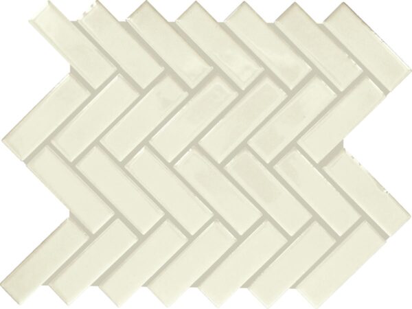 1" x 3" Color Wheel Mosaic Biscuit Mosaic Tile Rectangle Herringbone Glossy