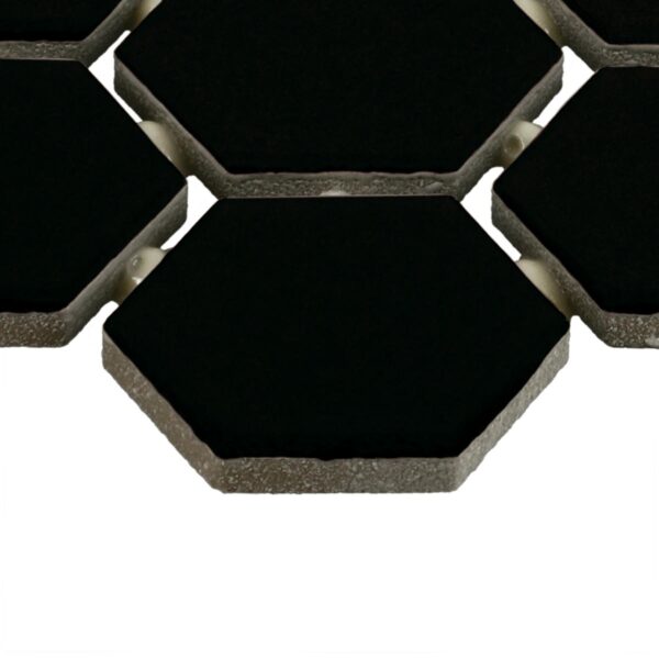 1.5" x 1.5" Color Wheel Mosaic Matte Black Mosaic Tile Rectangle Hexagon Matte - Image 4