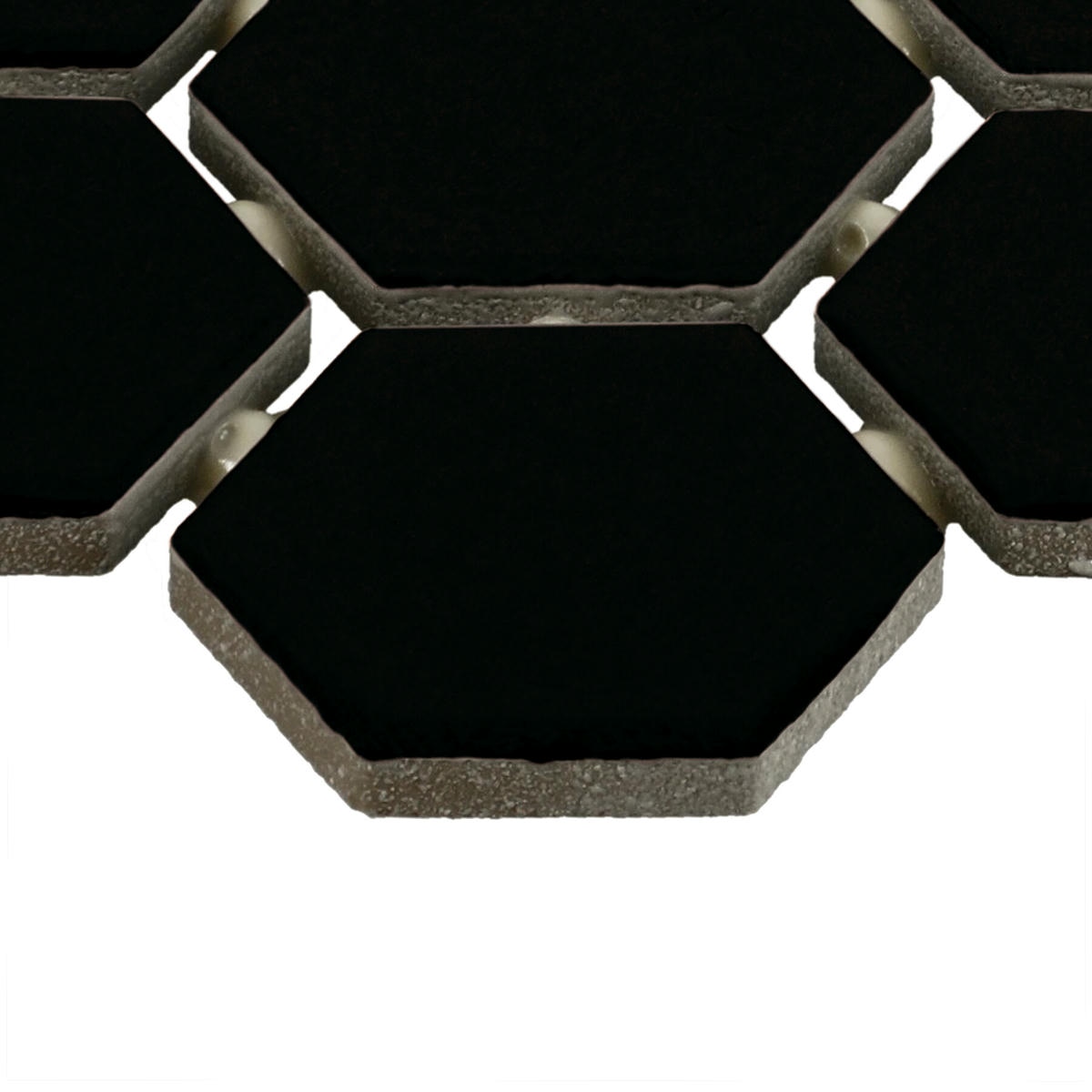 1.5" x 1.5" Color Wheel Mosaic Matte Black Mosaic Tile Rectangle Hexagon Matte - Image 4