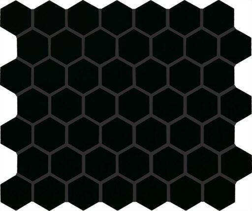 1.5" x 1.5" Color Wheel Mosaic Matte Black Mosaic Tile Rectangle Hexagon Matte