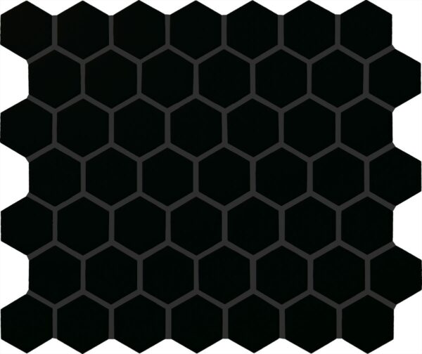 1.5" x 1.5" Color Wheel Mosaic Matte Black Mosaic Tile Rectangle Hexagon Matte