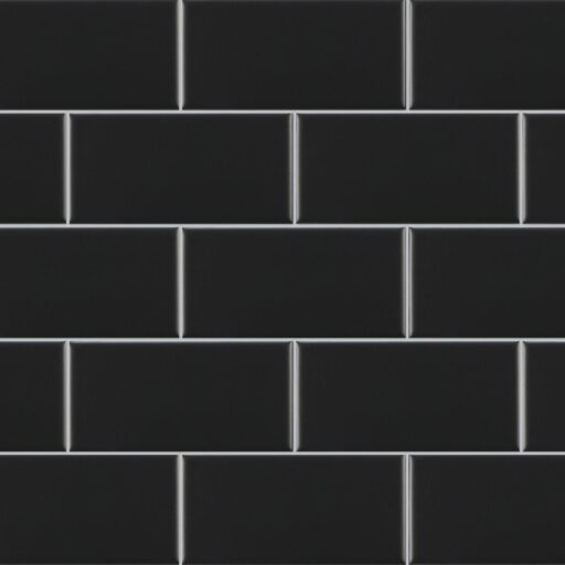 3" x 6" Color Wheel Classic Matte Black Wall Tile Rectangle Matte