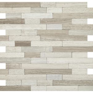 12" x 12" Minute Mosaix Chenille White Mosaic Natural Stone Tile Square Random Linear Mix