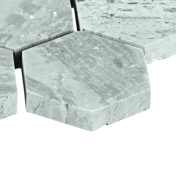 11.88" x 2" Fonte Heather Harbor Mosaic Natural Stone Tile Rectangle Hexagon Honed - Image 3