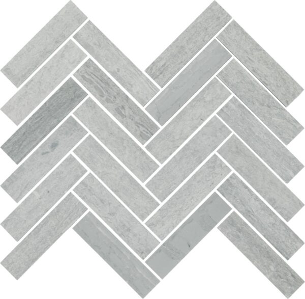 7.32" x 11.34" Fonte Heather Harbor Mosaic Natural Stone Tile Rectangle Herringbone Honed