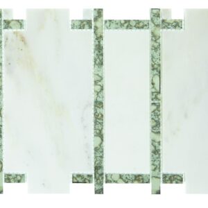 9" x 15" Lavaliere First Snow Elegance/Ant Mirror Mosaic Natural Stone Tile Rectangle Architectural Reflections Polished