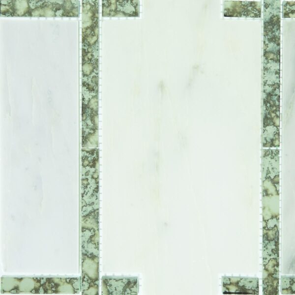 9" x 15" Lavaliere First Snow Elegance/Ant Mirror Mosaic Natural Stone Tile Rectangle Architectural Reflections Polished - Image 7