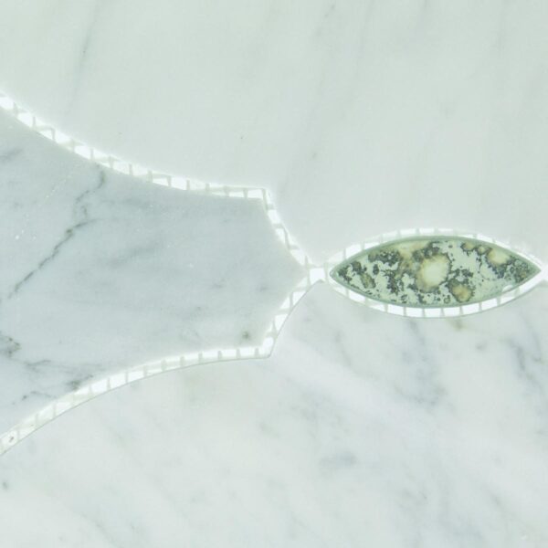 13.38" x 10.24" Lavaliere Carrara White/Antique Mirror Mosaic Natural Stone Tile Rectangle Romantique Polished - Image 4