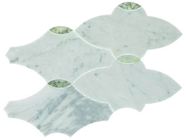13.38" x 10.24" Lavaliere Carrara White/Antique Mirror Mosaic Natural Stone Tile Rectangle Romantique Polished - Image 5