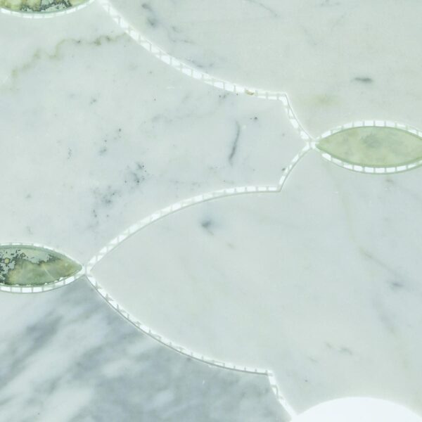 13.38" x 10.24" Lavaliere Carrara White/Antique Mirror Mosaic Natural Stone Tile Rectangle Romantique Polished - Image 6