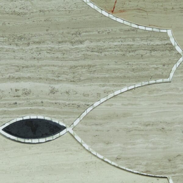 13.35" x 10.4" Lavaliere Chenille White/Blk Ant Mirror Mosaic Natural Stone Tile Rectangle Romantique Honed - Image 7