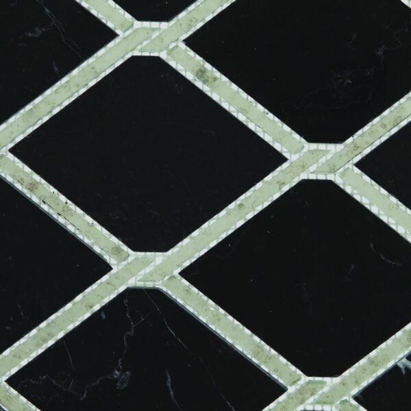 12.17" x 12.44" Lavaliere Nero Marquina /Antique Mirror Mosaic Natural Stone Tile Square Chain Link Polished - Image 6