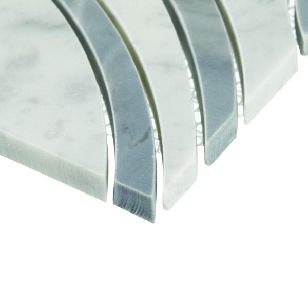 11.81" x 11.81" Lavaliere Carrara White/Bardiglio Mosaic Natural Stone Tile Square Melody Polished - Image 3