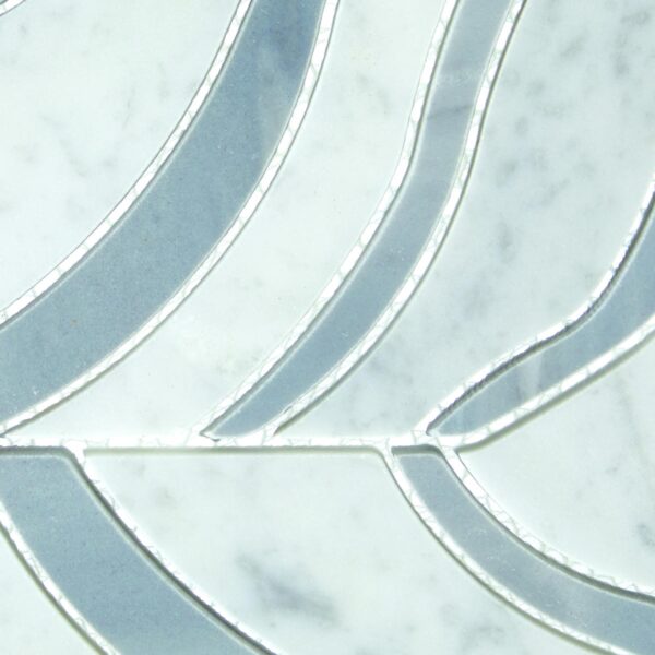 11.81" x 11.81" Lavaliere Carrara White/Bardiglio Mosaic Natural Stone Tile Square Melody Polished - Image 4