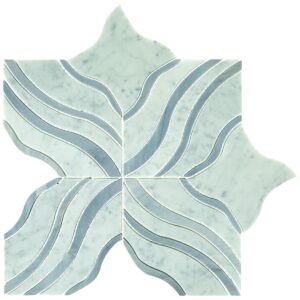 11.81" x 11.81" Lavaliere Carrara White/Bardiglio Mosaic Natural Stone Tile Square Melody Polished