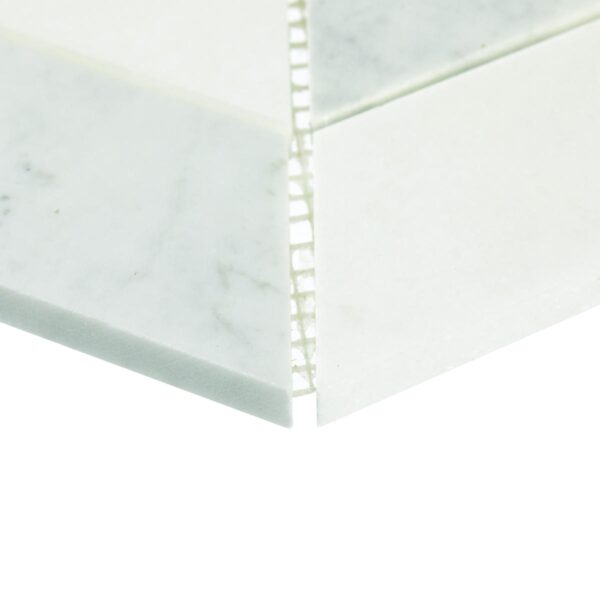10.72" x 18.5" Lavaliere Carrara White/Thassos White Mosaic Natural Stone Tile Rectangle Radiant Honed - Image 3