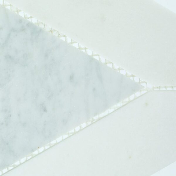10.72" x 18.5" Lavaliere Carrara White/Thassos White Mosaic Natural Stone Tile Rectangle Radiant Honed - Image 4