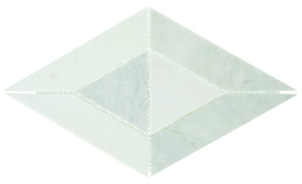 10.72" x 18.5" Lavaliere Carrara White/Thassos White Mosaic Natural Stone Tile Rectangle Radiant Honed - Image 5