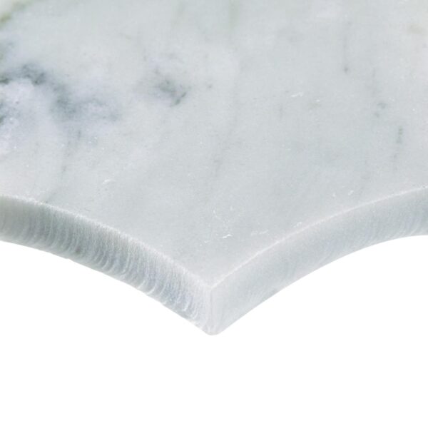 12.04" x 13.07" Lavaliere Carrara White/Thassos White Mosaic Natural Stone Tile Rectangle Byzantine Polished - Image 3