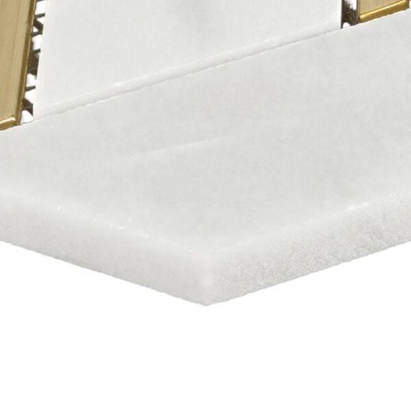 12.52" x 14.57" Lavaliere Alluring White/Brass Mosaic Natural Stone Tile Rectangle Intermix Honed - Image 2