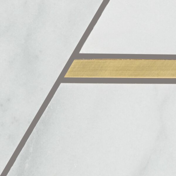 12.52" x 14.57" Lavaliere Alluring White/Brass Mosaic Natural Stone Tile Rectangle Intermix Honed - Image 3