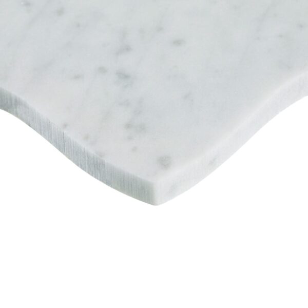 9.06" x 13.54" Lavaliere Carrara White/ Brass Mosaic Natural Stone Tile Rectangle Kapali Polished - Image 4