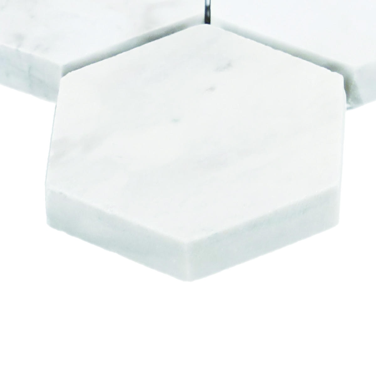 11.88" x 2" Fonte Pier White Mosaic Natural Stone Tile Rectangle Hexagon Honed - Image 3