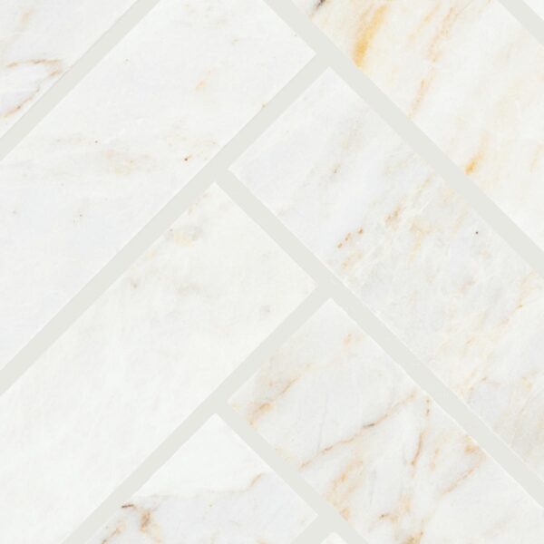7.32" x 11.34" Fonte Pier White Mosaic Natural Stone Tile Rectangle Herringbone Honed - Image 4