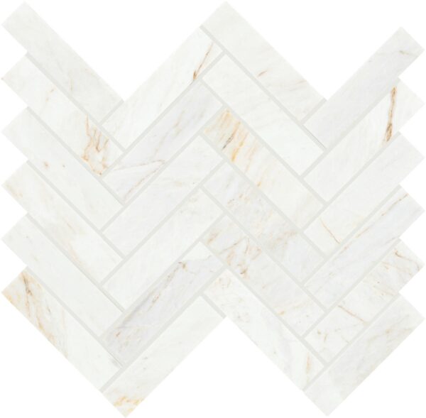 7.32" x 11.34" Fonte Pier White Mosaic Natural Stone Tile Rectangle Herringbone Honed - Image 5