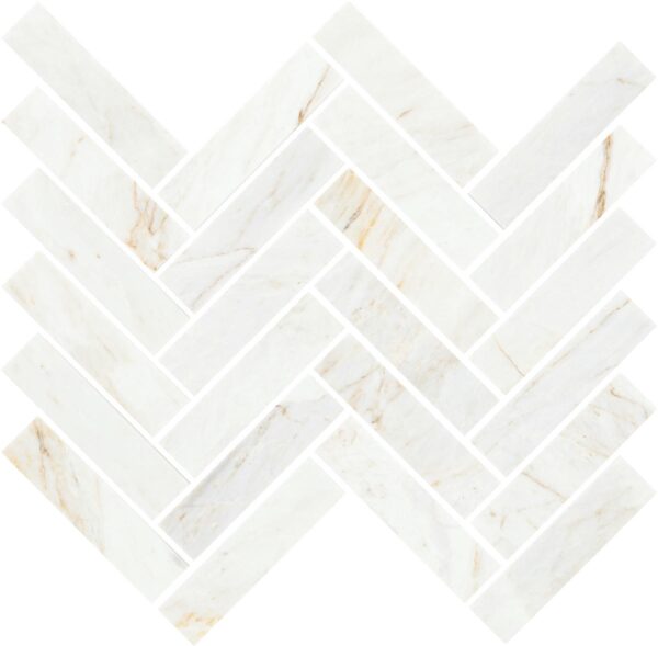 7.32" x 11.34" Fonte Pier White Mosaic Natural Stone Tile Rectangle Herringbone Honed - Image 6