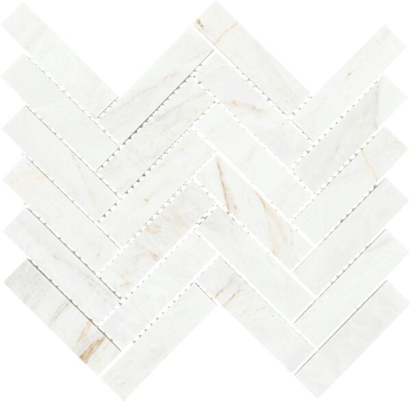 7.32" x 11.34" Fonte Pier White Mosaic Natural Stone Tile Rectangle Herringbone Honed - Image 7