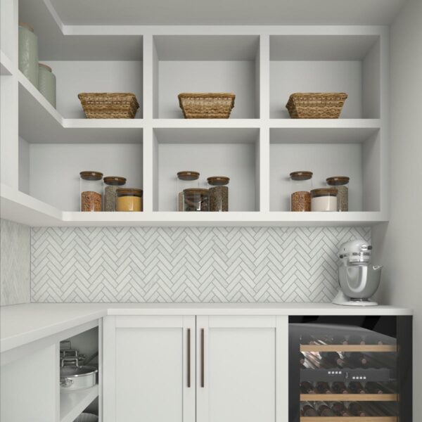 7.32" x 11.34" Fonte Nautical Grey Mosaic Natural Stone Tile Rectangle Herringbone Honed - Image 2