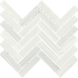 7.32" x 11.34" Fonte Nautical Grey Mosaic Natural Stone Tile Rectangle Herringbone Honed