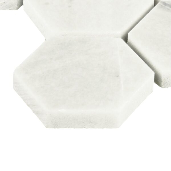 11.88" x 2" Fonte Nautical Grey Mosaic Natural Stone Tile Rectangle Hexagon Honed - Image 3