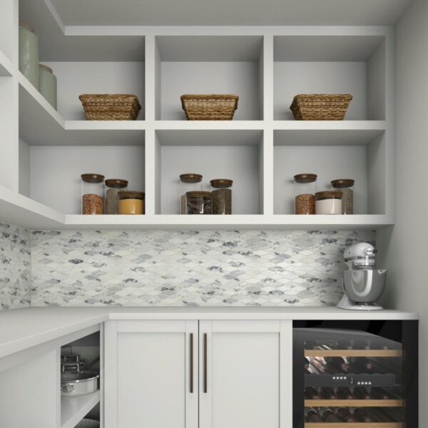 11" x 12" Sublimity Cirrus Storm Mosaic Natural Stone Tile Rectangle Elongated Hexagon Honed - Image 3