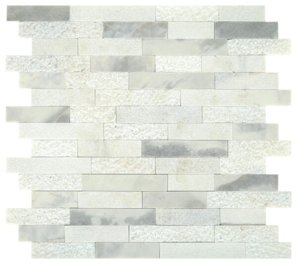 12" x 13" Minute Mosaix Stormy Mist Mosaic Natural Stone Tile Rectangle Random Linear Mix
