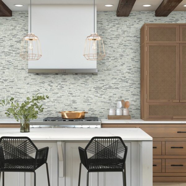 12" x 13" Minute Mosaix Stormy Mist Mosaic Natural Stone Tile Rectangle Random Linear Mix - Image 6