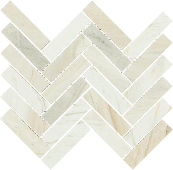 11" x 12" Sublimity Namaste Mosaic Natural Stone Tile Square Herringbone Honed - Image 3