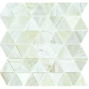 11.94" x 12.69" Pietra Divina Namaste Mosaic Natural Stone Tile Square Triangle Mixed